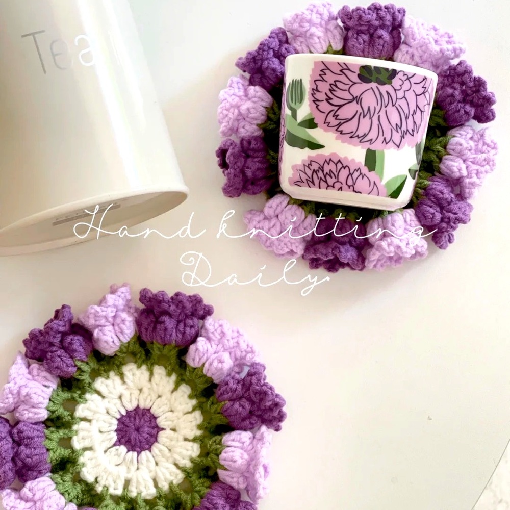 💐🌸Totally Handmade Cup Mat - Harebell. Washable!